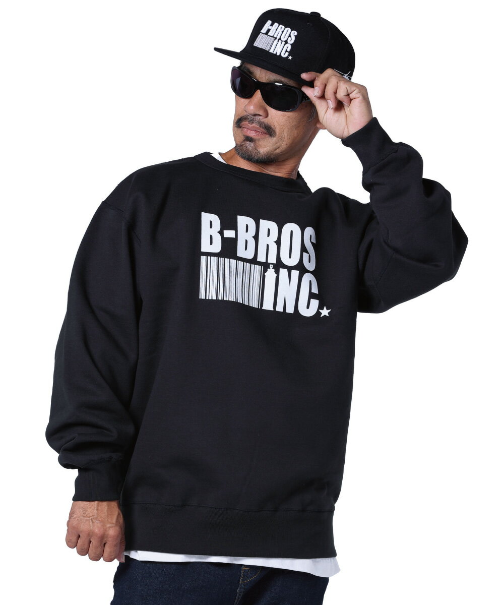 BUSH BROS DESIGN(ブッシュブロスデザイン) トレーナー OFFICIAL STAFF TRAINER ver.1 (BBD-SWC001) ロゴ スタッフ クルースウェット 裏起毛 公式 オフィシャル バックプリント 丸首 メンズ ファッション ヒップホップ B系 ストリート ロック バンド B-BROSinc. ハイブランド