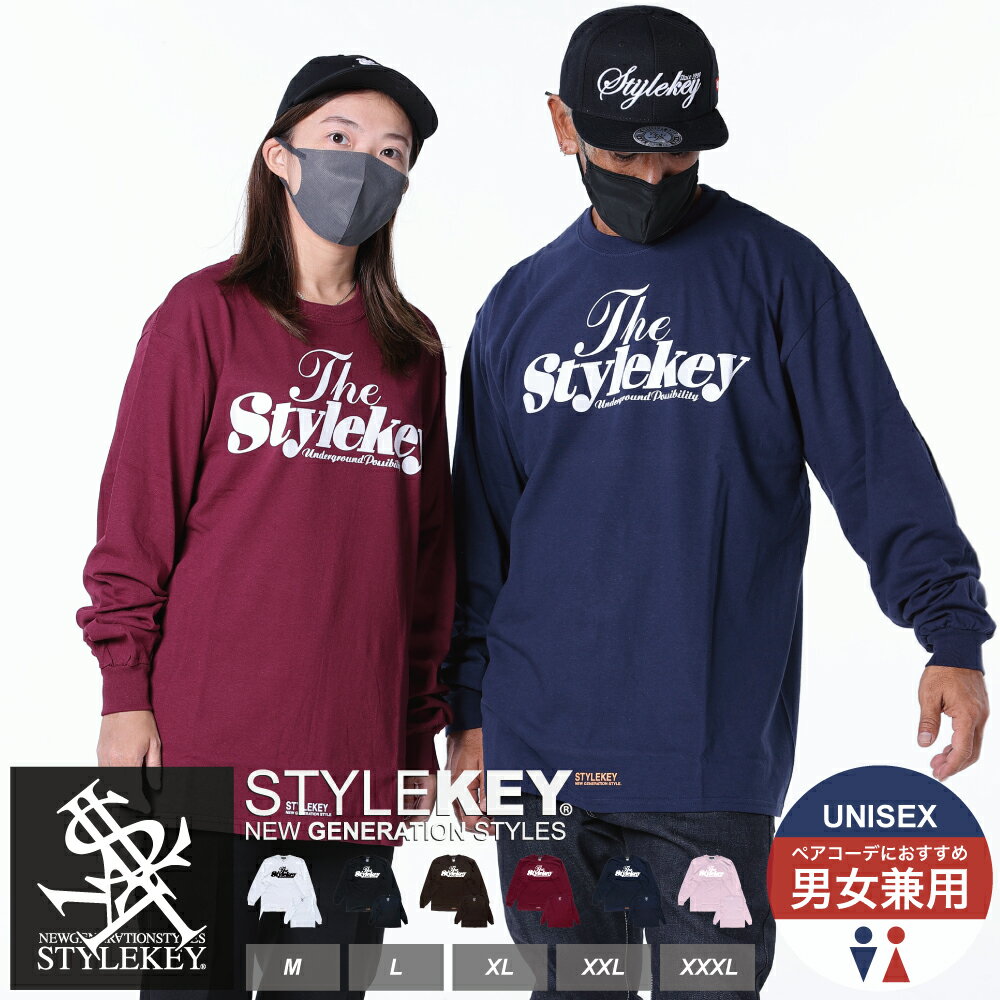 楽天B-BROS Online StoreSTYLEKEY（スタイルキー） 長袖Tシャツ SWEET LOGO L/S TEE（SK23FW-LS01） メンズファッション レディース ヒップホップ レゲエ スケート ダンス ロック バンド B系 ストリート系 ロンT ロングスリーブ 定番 ロゴ スウィート 大きいサイズ ビッグサイズ 3L 4L 2XL 3XL XXL XXXL