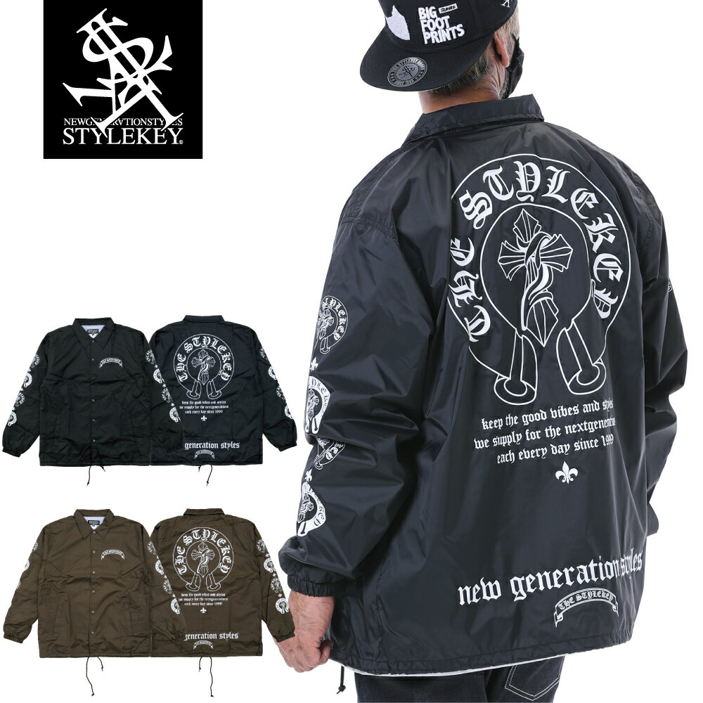 STYLEKEY スタイルキー コーチジャケット GENESIS COACH JACKET SK21FW-JK05 エンブレム ロゴ バックプリント 袖 アウター ブルゾン ジャンパー メンズ レディース ファッション ストリート系 …