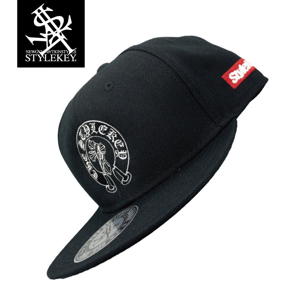 STYLEKEY(スタイルキー) スナップバックキャップ GENESIS SNAPBACK CAP(SK21SU-CP02) ロゴ エンブレム ボックスロゴ メンズファッション ヒップホップ B系 ストリートファッション ストリート系 ベースボールキャップ レゲエ ロック バンド バイカー 帽子 ブラック 黒