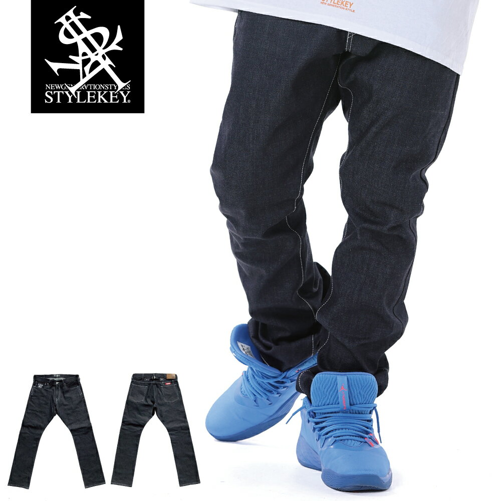 STYLEKEY スタイルキー デニムパンツ CHRONICLE SLIM DENIM PANTS(SK23SP-PT01) 日本製 岡山県児島産 シンプル スリム インディゴ 生 メンズ ファッション ヒップホップ B系 ストリート系 レゲエ ロック バンド 大きいサイズ 40インチ