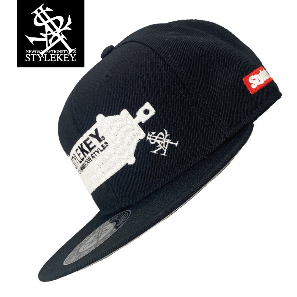 STYLEKEY(スタイルキー) スナップバックキャップ LOST CAN SNAPBACK CAP(SK23FW-CP02) スプレー缶 グラフィティー ビッグ刺繍 ビッグロゴ 刺繍 立体刺繍 帽子 ツバ裏プリント メンズ ファッション ヒップホップ B系 ストリート系 ベースボールキャップ レゲエ ロック バンド