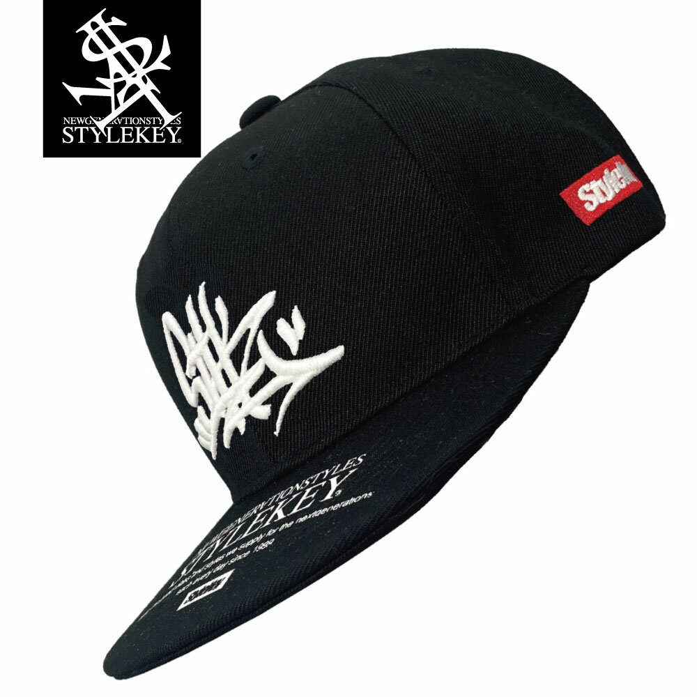 乐天商城 - STYLEKEY(スタイルキー) スナップバックキャップ I'M STREET［改］ SNAPBACK CAP(SK23FW-CP06) タギング ロゴ 刺繍 立体刺繍 ウレタン刺繍 帽子 つばプリント メンズ ファッション ヒップホップ B系 ストリート系 ベースボールキャップ レゲエ ロック バンド 黒 ブラック
