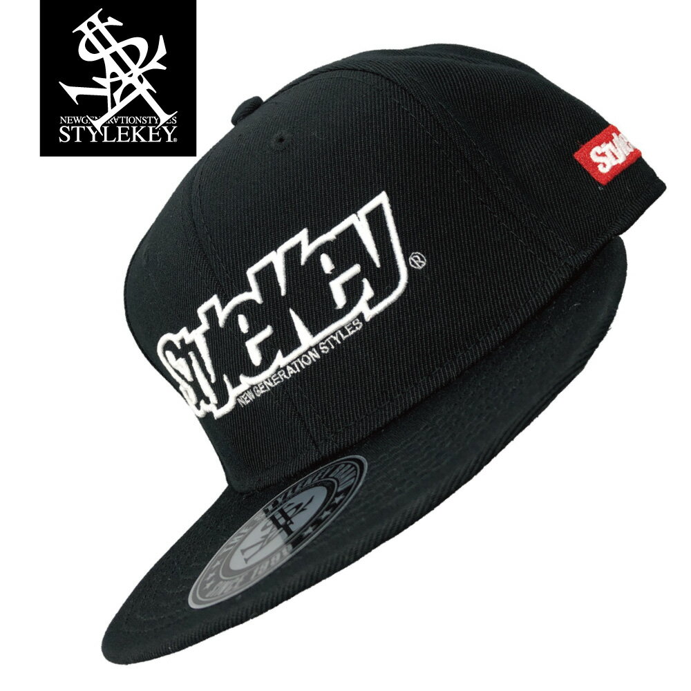 STYLEKEY(スタイルキー) スナップバックキャップ EDGE SMART SNAPBACK CAP(SK23SU-CP02) スマート ロゴ 縁 刺繍 立体刺繍 文字 帽子 ツバ プリント メンズ ファッション ヒップホップ B系 ストリート系 DJ ダンス ベースボールキャップ レゲエ ロック バンド 黒 ブラック