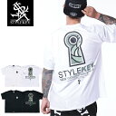 STYLEKEY スタイルキー 半袖Tシャツ KEYHOLE S/S TEE(SK23SU-SS08) 鍵穴 南京錠 キャラクター キーホール ドラちゃん ロゴ バックプリント メンズ ファッション ヒップホップ B系 ストリート系 レゲエ スケーター バイカー DJ ロック バンド 大きいサイズ