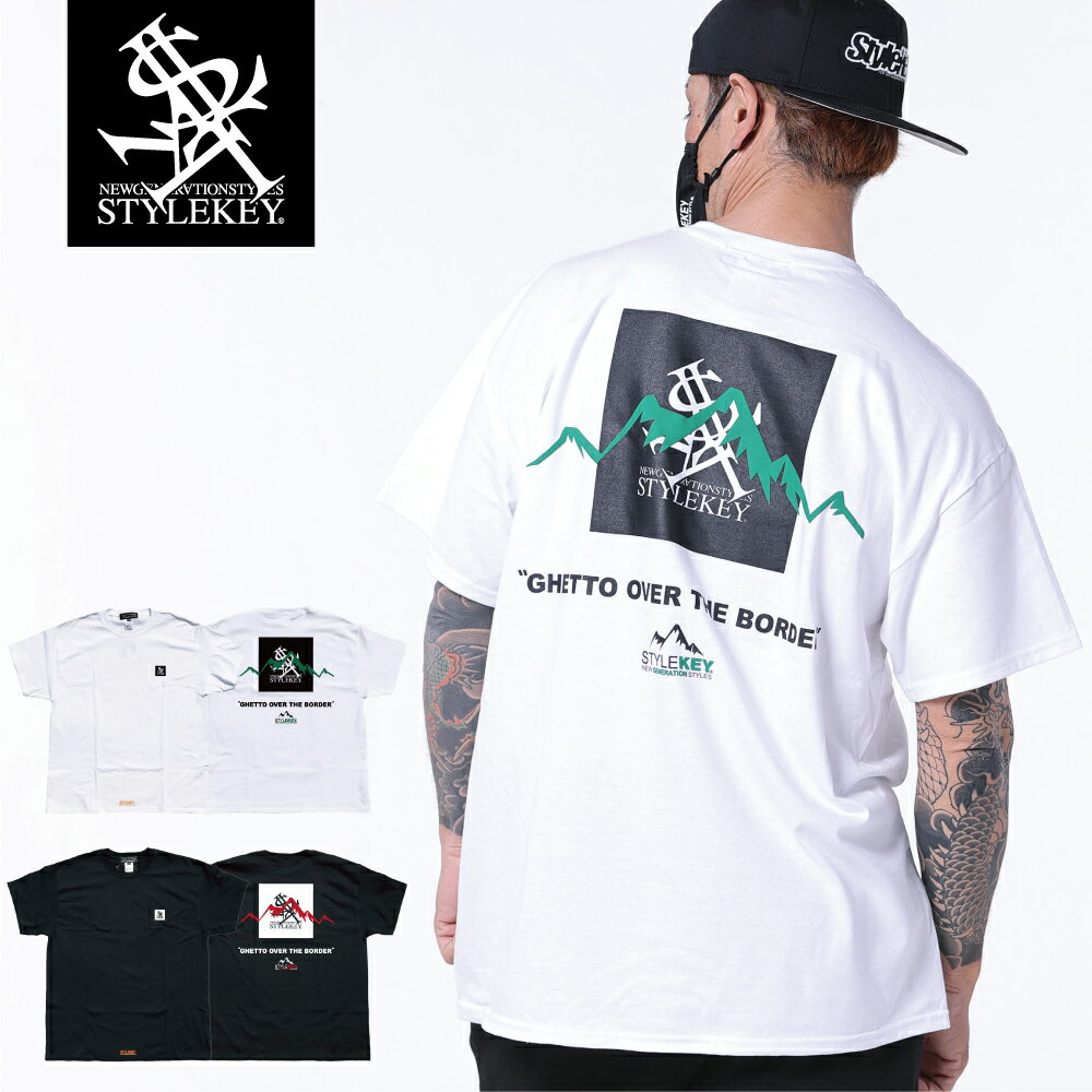 楽天B-BROS Online Store【SALE 30％OFF】STYLEKEY スタイルキー 半袖Tシャツ MOUNTAIN S/S TEE（SK23SU-SS10） 登山 山脈 アウトドア クライミング ロゴ バックプリント メンズ ファッション ヒップホップ B系 ストリート系 レゲエ スケーター バイカー DJ ロック バンド 大きいサイズ 4XL XXXL