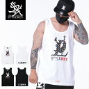 STYLEKEY スタイルキー タンクトップ TECHNIQUE TANK TOP(SK23SU-TT02) ロゴ マーク マルチ モノグラム カラフル ヒップホップ B系 ストリート系 レゲエ スケーター ダンサー ロック バンド ノースリーブ バックプリント 大きいサイズ ビッグ シルエット