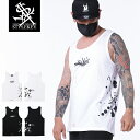 STYLEKEY スタイルキー タンクトップ WRITING TANK TOP(SK23SU-TT03) タギング タグ グラフィティー ロゴ ドリップ ヒップホップ B系 ストリート系 レゲエ スケーター ダンサー バンド ノースリーブ バックプリント 大きいサイズ ビッグ シルエット