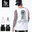 STYLEKEY スタイルキー タンクトップ KEYHOLE TANK TOP(SK23SU-TT04) キャラクター ドラちゃん 鍵穴 キーホーる 南京錠 ロゴ ヒップホップ B系 ストリート系 レゲエ スケーター ダンサー バンド ノースリーブ バックプリント 大きいサイズ ビッグ シルエット