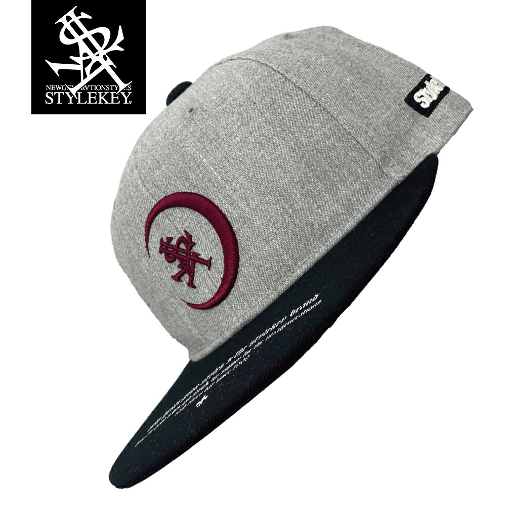 Rakuten - STYLEKEY(スタイルキー) スナップバックキャップ TSUKUYOMI SNAPBACK CAP(SK24FW-CP01) ロゴ マーク 月 三日月 ロイヤル 立体 3D 刺繍 つばプリント メンズ レディース ヒップホップ B系 ダンサー ストリート系 ベースボールキャップ ロック バンド 帽子