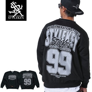 STYLEKEY(スタイルキー) クルースウェット HOPE CREW SWEAT(SK24FW-SWC04) ロゴ スポーツ ユニフォーム ナンバリング エモイ 2000年代 1999 HIPHOP バックプリント トレーナー メンズ ファッション ストリート系 ヒップホップ B系 大きいサイズ
