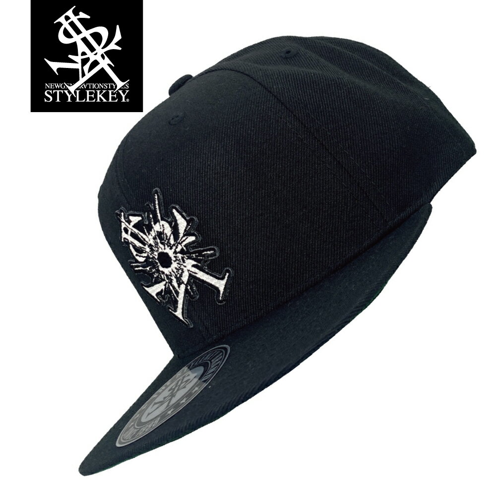 STYLEKEY(スタイルキー) スナップバックキャップ BULLET HOLE SNAPBACK CAP(SK24SP-CP02) ロイヤル ロゴ 弾痕 銃弾 ワッペン 刺繍 帽子 ツバプリント メンズ レディース ファッション ヒップホップ B系 ストリート系 ベースボールキャップ レゲエ ロック バンド ステッカー