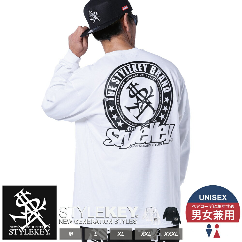 STYLEKEY(スタイルキー) 長袖Tシャツ CIRCLE LOGO L/S TEE(SK24SP-LS04) ストリート系 ファッション ヒップホップ B系 ロック バンド レゲエ メンズ レディース ファッション ゆったりサイズ ロンT ロングスリーブ ロイヤル ロゴ 定番 シンプル 大きいサイズ ビッグサイズ