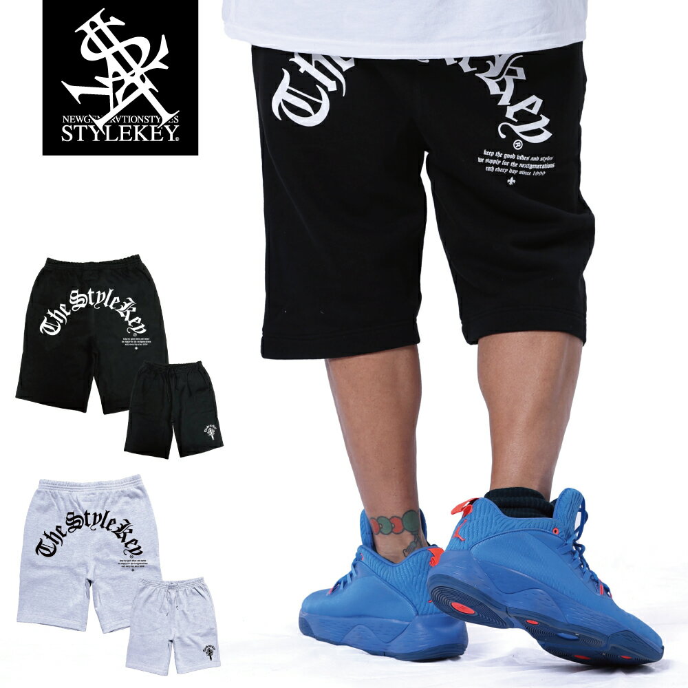 STYLEKEY(スタイルキー) スウェットショートパンツ HOLINESS SWEAT SHORT PANTS(SK24SP-SWSPT01) ヒッププリント アーチ ロゴ ワンポイント メンズ レディース ファッション ヒップホップ レゲエ スケーター B系 ストリート系 ボトムス ショーツ ハーフパンツ 大きいサイズ