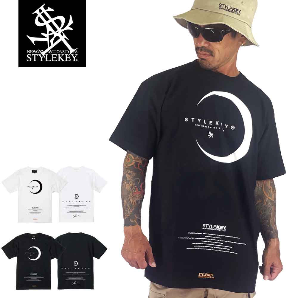 STYLEKEY スタイルキー 半袖Tシャツ TSUKUYOMI S/S TEE(SK25C8-SS04) 月 ブランドヒストリー 歴史 月日 ロゴ マーク テキスト メッセージ バックプリント ビックプリント メンズ レディース ファッション ストリート系 B系 ヒップホップ hiphop レゲエ バンド 大きいサイズ