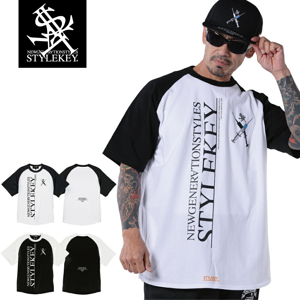 Rakuten - STYLEKEY スタイルキー ラグランTシャツ PUMP R/S TEE(SK25SP-RS02) 注射器 ロゴ マーク メッセージ バックプリント メンズ レディース ファッション ストリート系 B系 ヒップホップ ワンポイント 大きいサイズ T ベースボール 野球 スポーツ アメカジ カジュアル スト系
