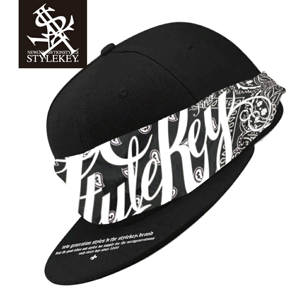 Rakuten - STYLEKEY(スタイルキー) バンダナキャップ SCRIPT PAISLEY BANDANA CAP(SK26C1-CP01) バンダナ スクリプト ロゴ ペイズリー柄 ペーズリー柄 ツバプリント メンズ レディース ファッション ヒップホップ B系 ダンサー ストリート系 ベースボールキャップ レゲエ ロック 帽子