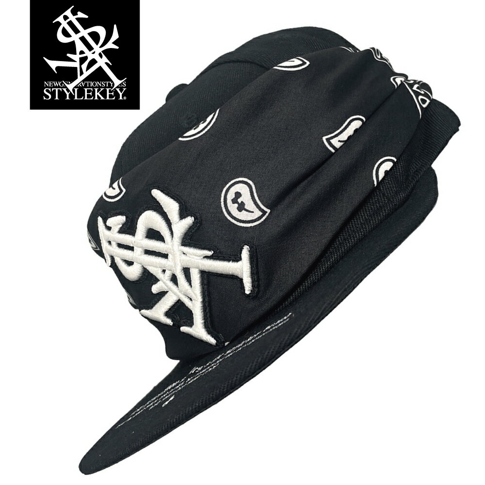 乐天商城 - STYLEKEY(スタイルキー) バンダナキャップ BIG ROYAL BANDANA CAP(SK26C3-CP02) バンダナ付 ロイヤル 刺繍 ロゴ ペイズリー柄 ペーズリー柄 ツバプリント ウレタン刺繍 立体刺繍 ヒップホップ B系 ダンサー ストリート系 ベースボールキャップ ビッグ刺繍 ビックロゴ 帽子