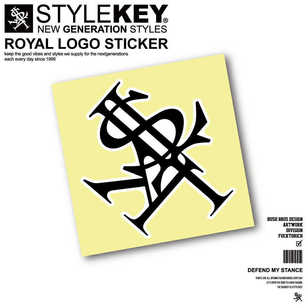 STYLEKEY スタイルキー ステッカー ROYAL LOGO STICKER(SK99-ST01) ストリート系 HIPHOP ヒップホップ ..