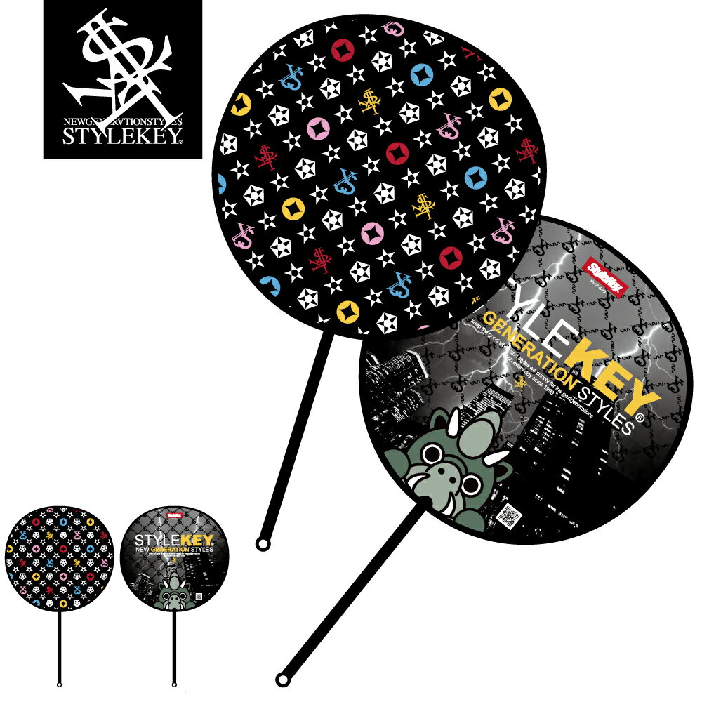 STYLEKEY スタイルキー うちわ MULTI MONO ROUND FAN(SK99AL-ET11) 団扇 扇子 送風 丸型 小型 ストリート ヒップホップ レゲエ ダンス バンド B系 お洒落 小物 外出 夏 猛暑 グッズ 暑さ対策 冷却 クーラー メンズ レディース 子供 通勤 通学 プレゼント 夏 ギフト 景品