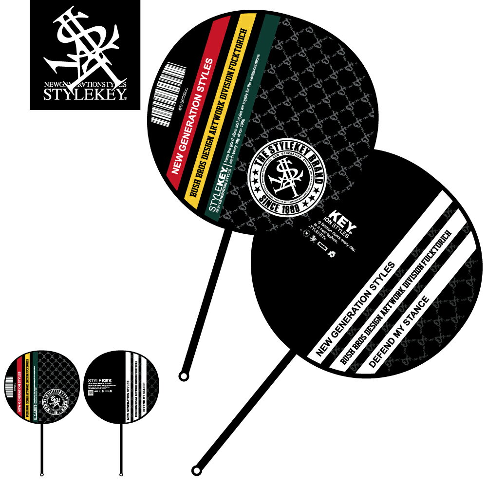 STYLEKEY スタイルキー うちわ MEMBER'S CARD ROUND FAN(SK99AL-ET12) 団扇 扇子 送風 丸型 小型 ストリート ヒップホップ レゲエ ダン..