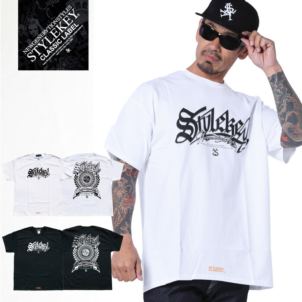 STYLEKEY CLASSIC LABEL スタイルキー クラシック・レーベル 半袖Tシャツ COOLEMB S/S TEE(SK99CL-SS17) エンブレム ロゴ マーク バックプリント メンズ レディース ファッションヒップホップ HIPHOP B系 ストリート系 レゲエ ダンス バンド 半T 大きいサイズ ビッグサイズ