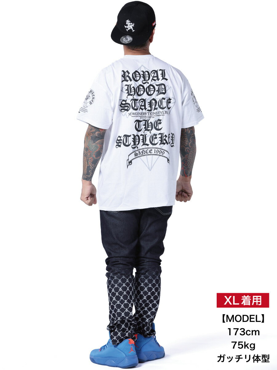 STYLEKEY CLASSIC LABEL スタイルキー クラシック・レーベル 半袖Tシャツ KINGDOM S/S TEE(SK99CL-SS19) 十字架 クロス エンブレム ロゴ バックプリント ヒップホップ B系 ストリート系 レゲエ ロック バンド 半T ショートスリーブ 大きいサイズ ビッグサイズ 3L 4L XXL XXXL