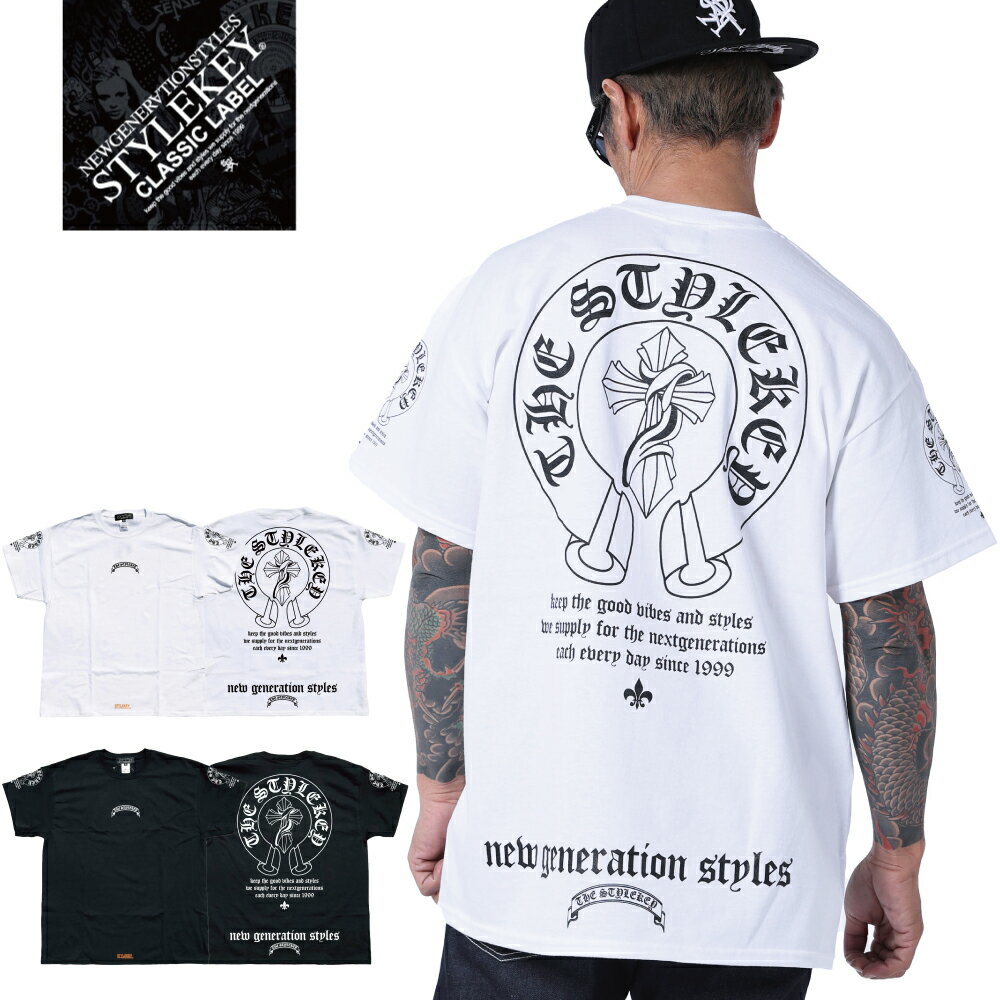 楽天B-BROS Online StoreSTYLEKEY CLASSIC LABEL スタイルキー クラシック・レーベル 半袖Tシャツ GENESIS S/S TEE（SK99CL-SS24） エンブレム マーク ロゴ バックプリント メンズ レディース ファッションヒップホップ HIPHOP ダンス B系 ストリート系 レゲエ バンド 半T 大きいサイズ ビッグサイズ