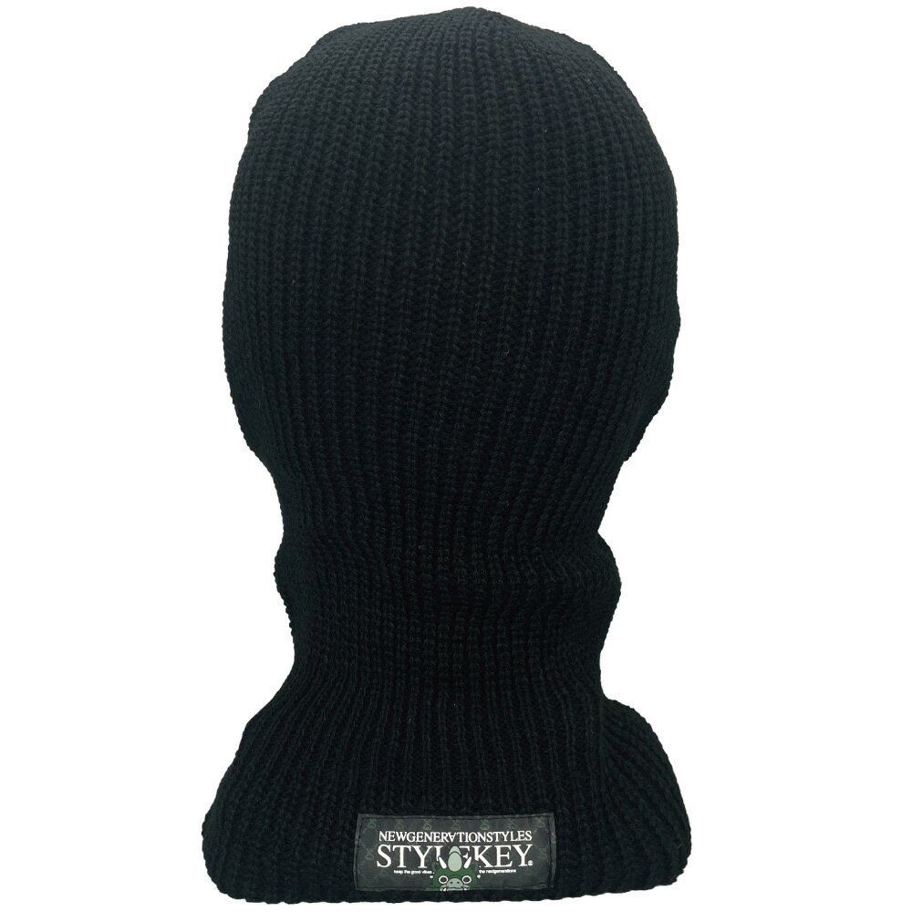 STYLEKEY (スタイルキー) フルフェイスニット帽(3つ穴) THIEF KNIT BEANIE(SK99ET-FFB01) ニットキャップ ニットビーニー 目出し帽 ロゴ マーク 刺繍 フェイスマスク ストリート系 B系 ヒップホップ ロック バンド メンズ ファッション ギャング ラッパー バイク 覆面 マスク