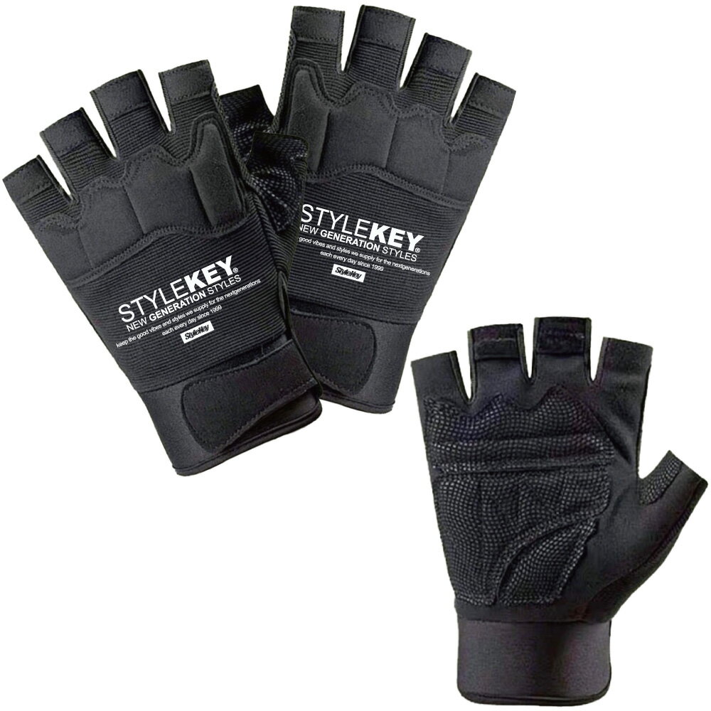STYLEKEY (スタイルキー) タクティカルグローブ TACTICAL GLOVE(SK99ET-GL01) 手袋 グローヴ ミリタリー ロゴ ストリート系 B系 ヒップホップ フィンガーレス ロック ダンス サバゲー メンズ ファッション ラッパー ギャング アメリカン バイク ローライダー 車 アメ車 運転