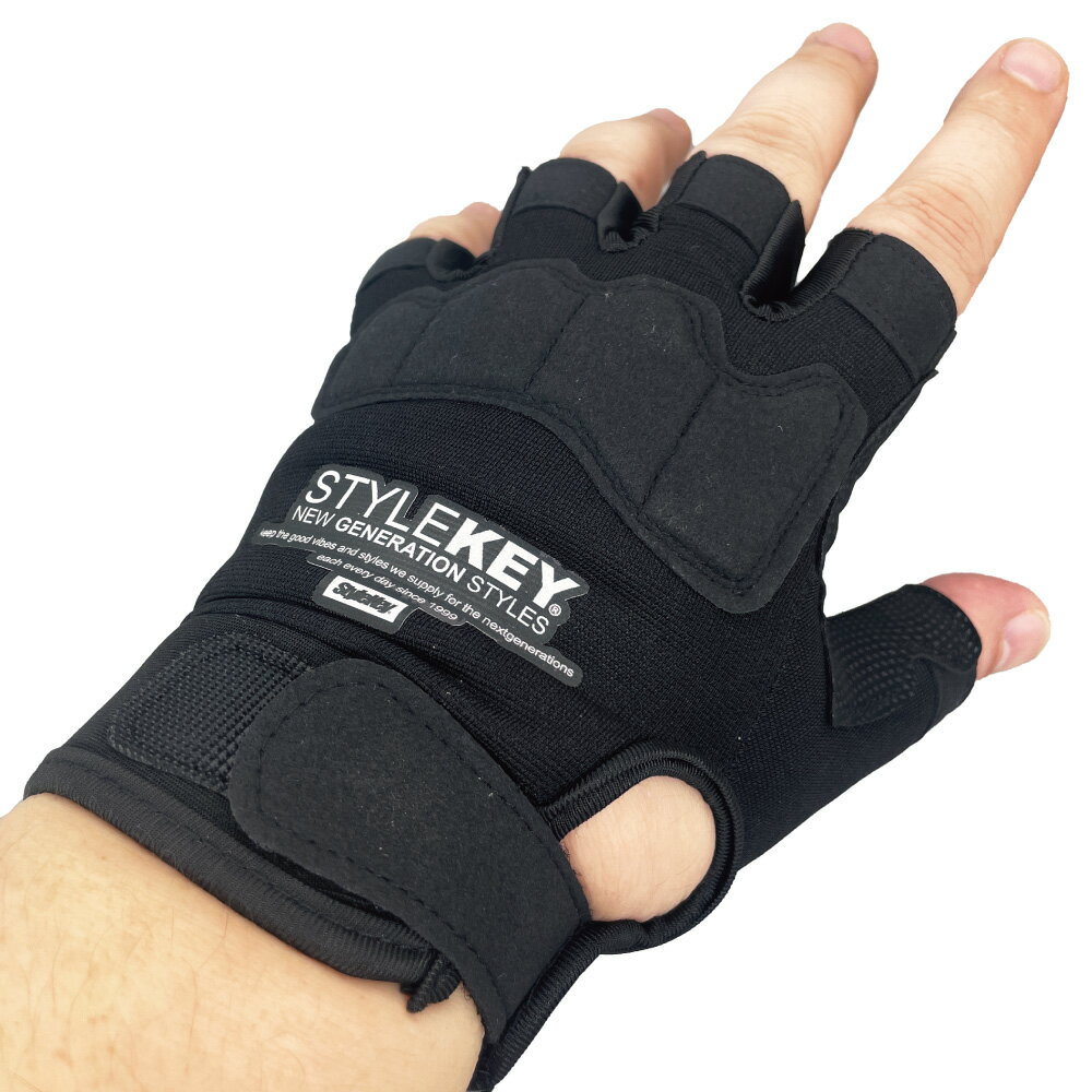 STYLEKEY (スタイルキー) タクティカルグローブ TACTICAL GLOVE(SK99ET-GL01) 手袋 グローヴ ミリタリー ロゴ ストリート系 B系 ヒップホップ フィンガーレス ロック ダンス サバゲー メンズ ファッション ラッパー ギャング アメリカン バイク ローライダー 車 アメ車 運転