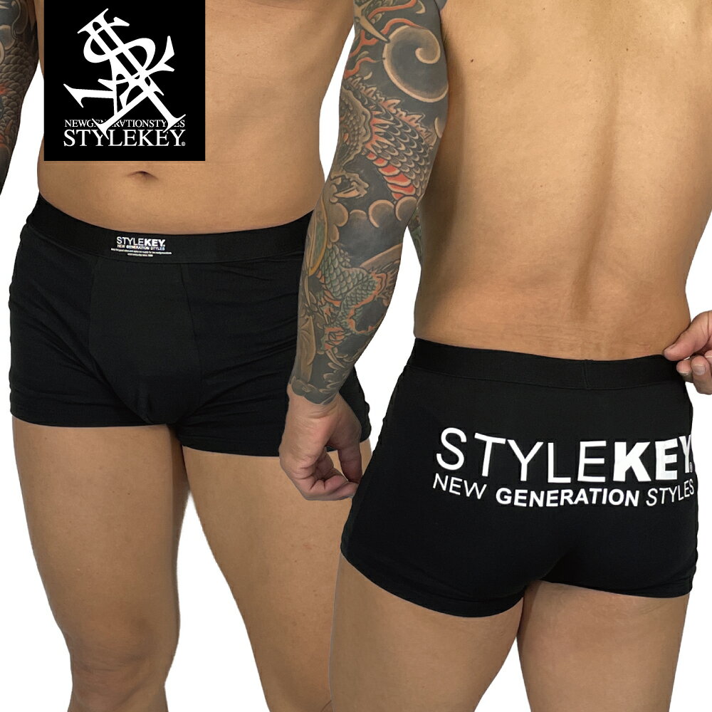 Rakuten - STYLEKEY スタイルキー ボクサーパンツ STATUS BOXER-TYPE UNDERWEAR(SK99ET-UW01) アンダーウエア アンダーウエアー 下着 パンツ ブリーフ トランクス 見せパン 腰パン プリント ワンポイント ヒッププリント ロゴ ストリート系 B系 ヒップホップ ファッション メンズ