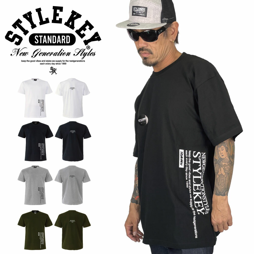 Rakuten - STYLEKEY STANDARD スタイルキー スタンダード 半袖Tシャツ WATERFALL S/S TEE(SK99SD-SS11) メンズ レディース ファッション カジュアル アメカジ ヘビーオンス ヘビーウエイト ストリート系 B系 ヒップホップ 滝 芸風系 水墨画 庭園 ロゴ ワンポイント バックプリント