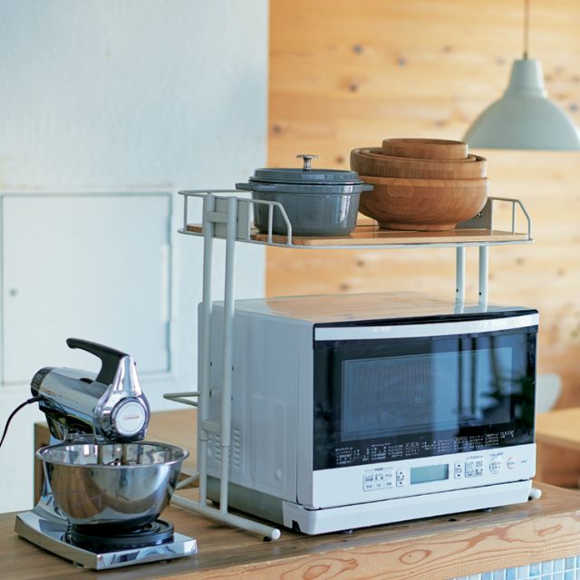レンジラック 天然木 トースター BCKR-560 （ ビーワイケージ マルチラック 上 下 電子 オーブン レンジ 収納 棚 トースター キッチン 台所 37 42 47 52 高さ 調節可能 スチール 収納 カウンター スパイス インテリア 4段階 冷蔵庫 ) b-bselect-10020794 B・Bセレクト楽天市場店 サンプル画像3