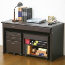 システムデスク120 25169 ( ユニットラック セット PC 机 学習 事務机 コンパクト チェスト 木製 引き出し 引出 収納 学習デスク ワゴン サイド テーブル 書類棚 キャスター付 キャビネット オフィス テレワーク 在宅 勤務 ワーク )