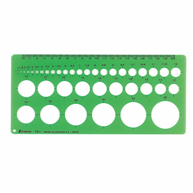 樂天商城 - シンワ測定　テンプレート　円　TA-1E　円定規エッジ付（中）　66002