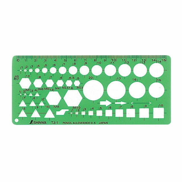 シンワ測定　テンプレート　その他　TJ-1　ボルトナット定規　66026
