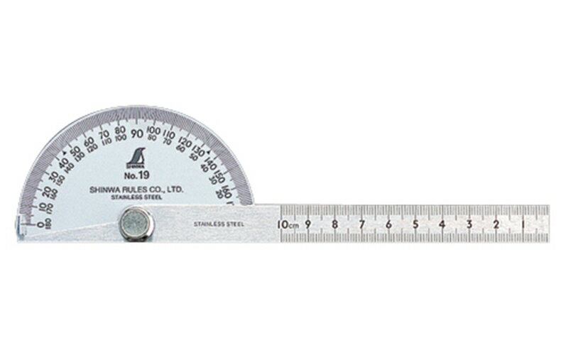 Rakuten - シンワ測定　プロトラクターNo19　シルバーΦ90竿目盛10cm　62480