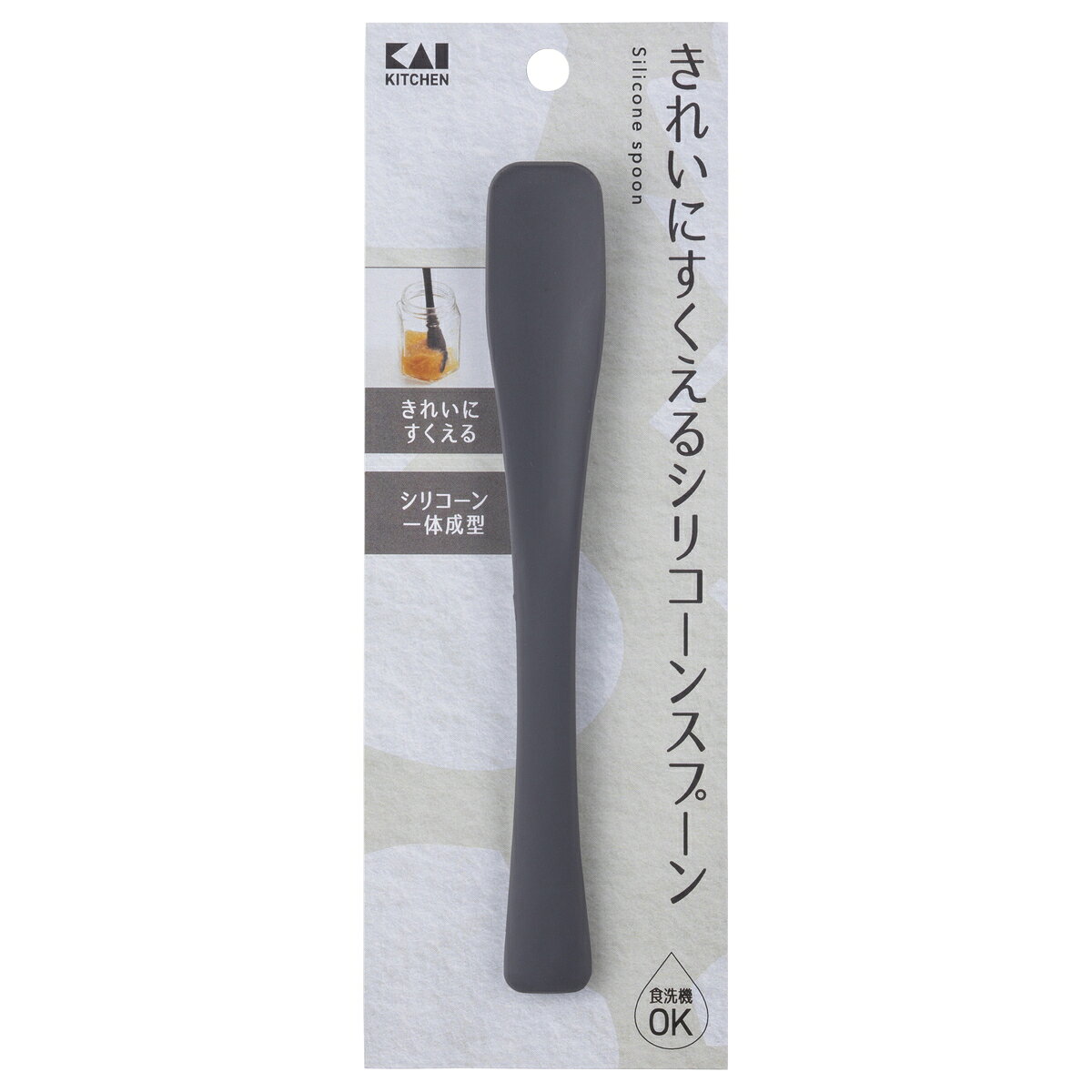 貝印 KK スミまですくえるシリコーンスプーン DH8098（ シンプル キッチン ツール 用品 おしゃれ キャンプ 便利 グッズ 台所 調理 料理 器具 小物 道具 新生活 ギフト ） b-bselect-10025064 B・Bセレクト楽天市場店 サンプル画像2