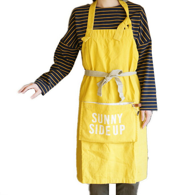 エプロン キッチン用品 アンドパッカブルエプロン AND PACKABLE APRON サニーサイドアップ イエロー yellow 綿 コットン ナチュラル おしゃれ カフェ風 ロゴ シンプル 北欧 カジュアル 調理用 キッチン用 ギフト プレゼント