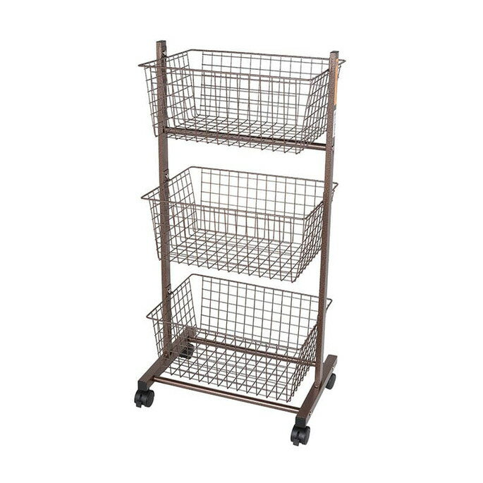 ラック ワイヤ ラック ウィズ キャスターズ WIRE RACK WITH CASTORS ダルトン DULTON H20-0283 Hammertone bronze Hammertone grayスチールラック バスケット インテリア インダストリアル ミニマルデザイン ナチュラル 無骨