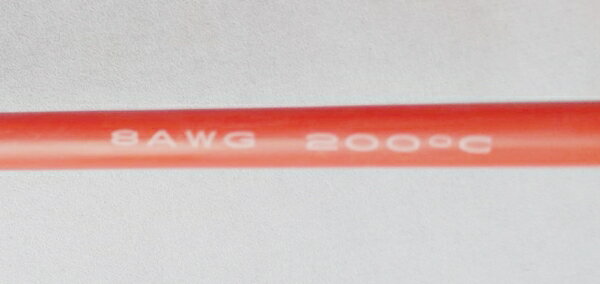 シリコンケーブル8AWG（8sq相当）インバーターバッテリー接続ケーブル赤！（10cm単位110円）