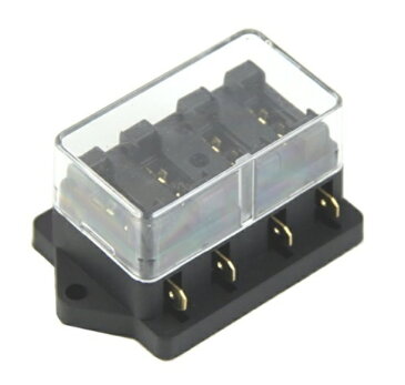 車用ブレードヒューズホルダーボックス!ユニバーサル12V/24V 4WAYヒューズボックスブロックヒューズホルダー最大40A!※ヒューズは別売りです!