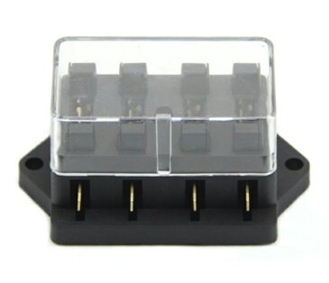 車用ブレードヒューズホルダーボックス!ユニバーサル12V/24V 4WAYヒューズボックスブロックヒューズホルダー最大40A!※ヒューズは別売りです!