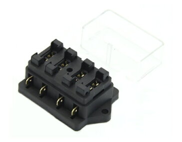 車用ブレードヒューズホルダーボックス!ユニバーサル12V/24V 4WAYヒューズボックスブロックヒューズホルダー最大40A!※ヒューズは別売りです!