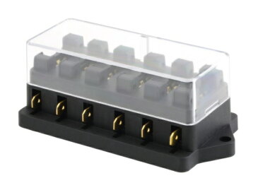 車用ブレードヒューズホルダーボックス!ユニバーサル12V/24V最大電圧250V 6WAYヒューズボックスブロックヒューズホルダー最大40A!※ヒューズは別売りです!