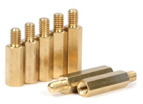 真鍮製スペーサースタンドオフ回路スペーサー基板ナットねじ六角ラウンド単一シリンダーヘッド/六角形柱M3x20mm！1個105円