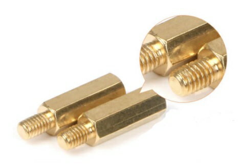 真鍮製スペーサースタンドオフ回路スペーサー基板ナットねじ六角ラウンド単一シリンダーヘッド/六角形柱M3x20mm！1個105円