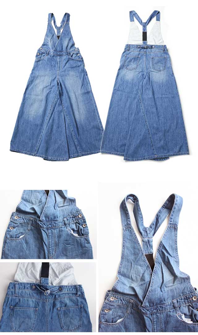 B.B.GENERAL STOREの【SALE30%OFF】【送料無料!】gram blue【グラムブルー】軽量デニムワイドサロペット【レディース】【サイズ】S・M｜アングル2