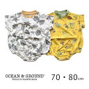 【SALE30%OFF】【2023S/S】【ネコポス対応】OCEAN&GROUND【オーシャンアンドグラウンド】サマーホリデーハンソデボディシャツ【ベビー・キッズ】サイズ 70～80cm